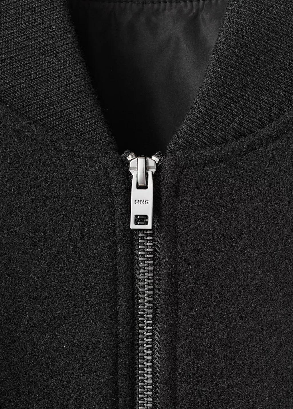 BLACK Bomber jacket with zip, Black, medium