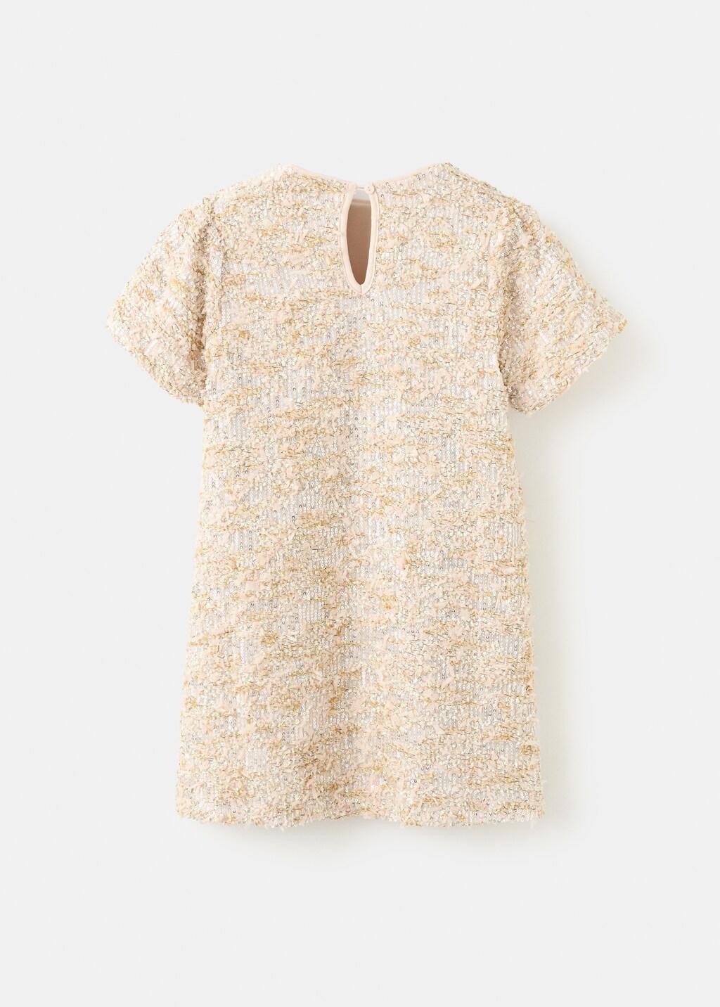 Gold Short Dress With Sequins, Kids Girl, Gold, large image number 1