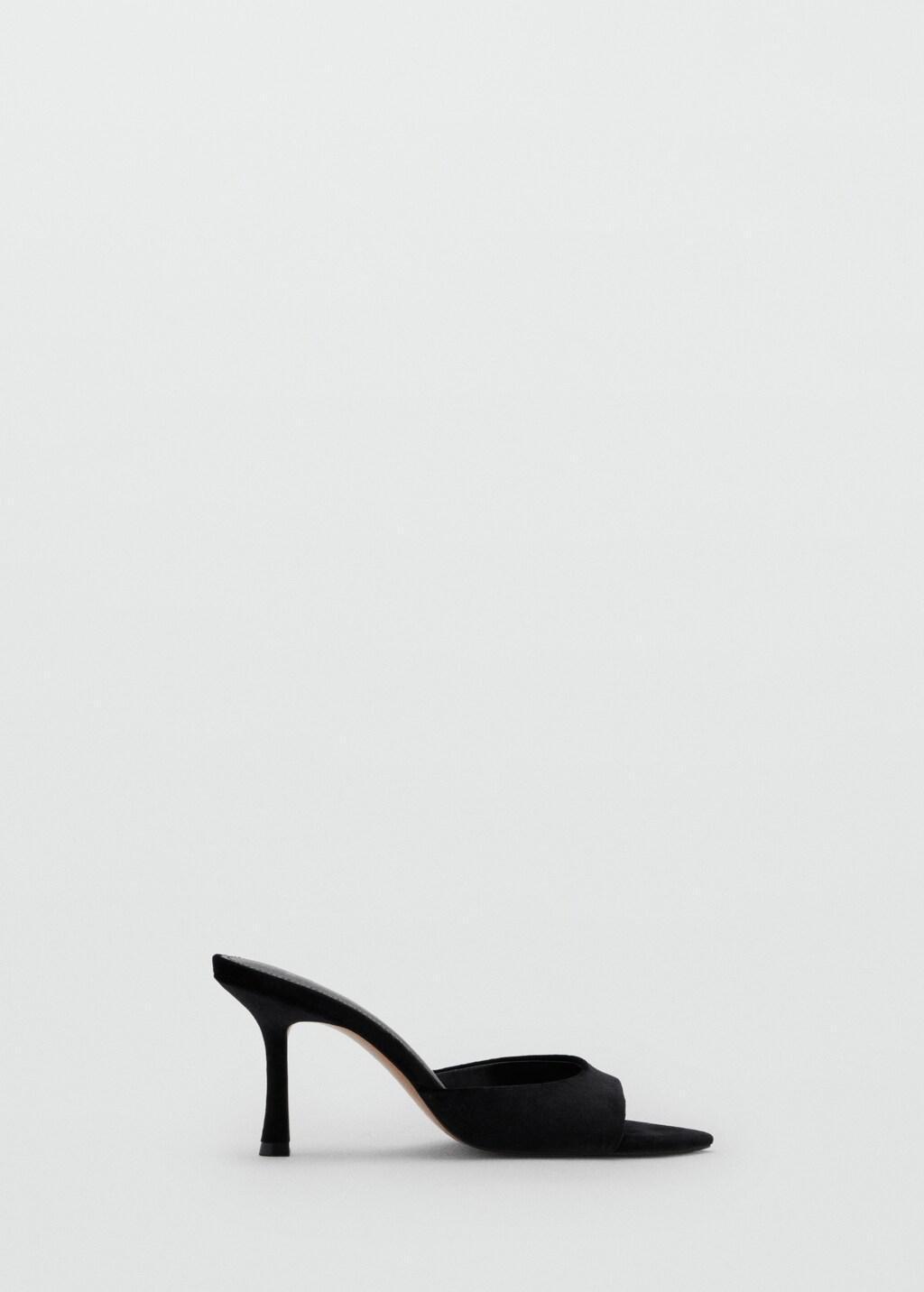 BLACK Velvet heel sandals, Black, medium