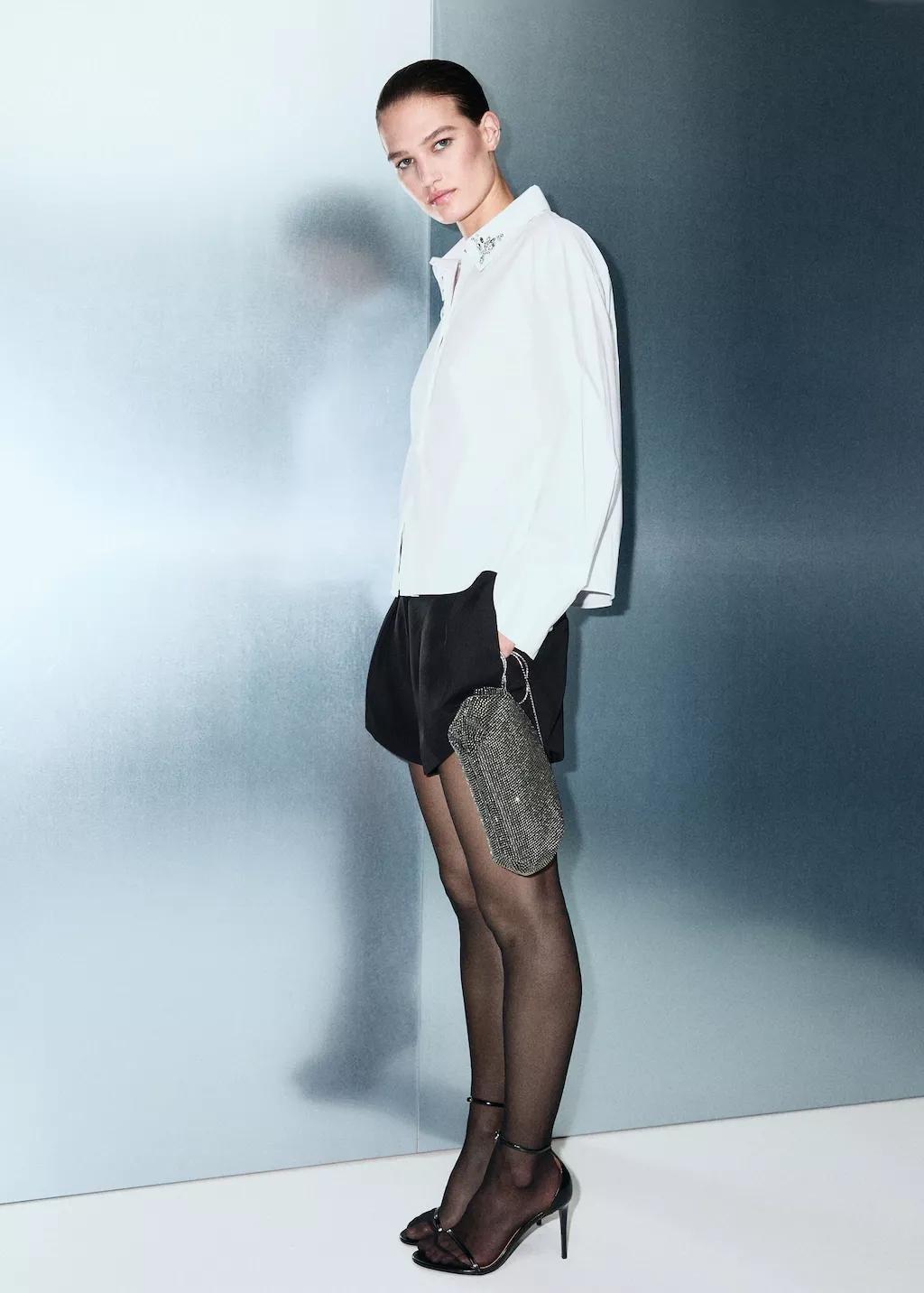 White Crystal Detail Shirt, 0201_02, medium