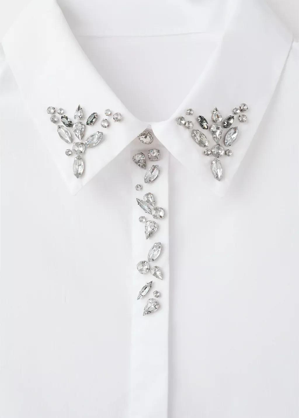 White Crystal Detail Shirt, 0201_02, large image number 1