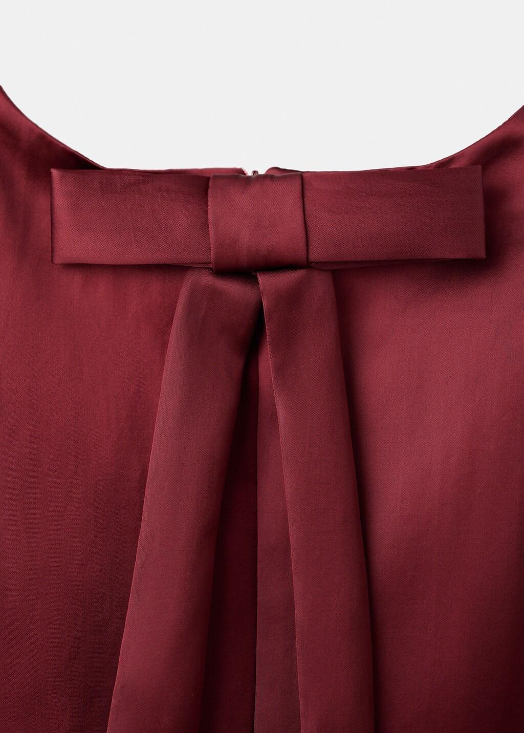 Red Satin Tie Dress, Dark Red, large image number 5