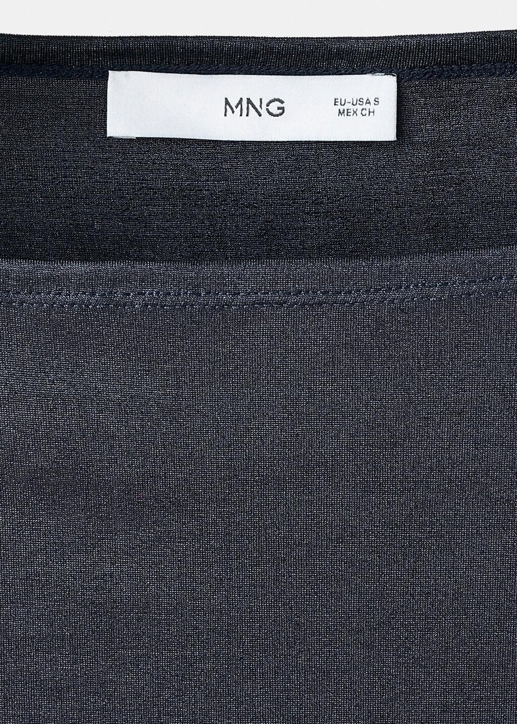 Navy Metallic Boat-Neck Top, Navy, large image number 4