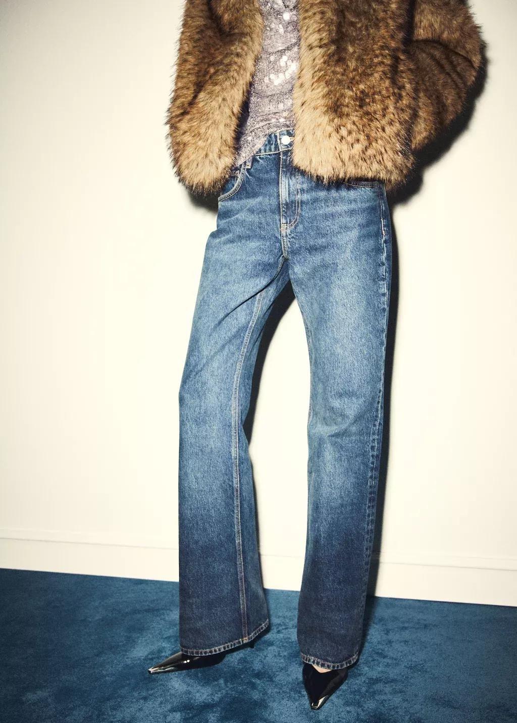 Blue Low-Rise Flared Jeans, Open Blue, large image number 3