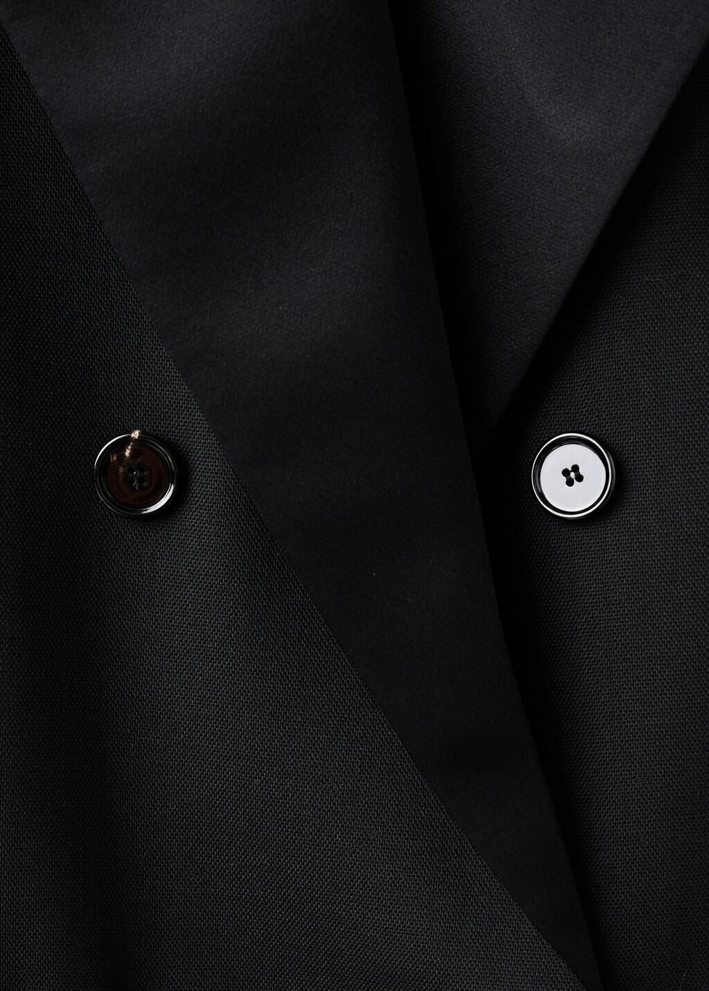 Black Wool-Blend Suit Jacket With Lapels, Black, large image number 1