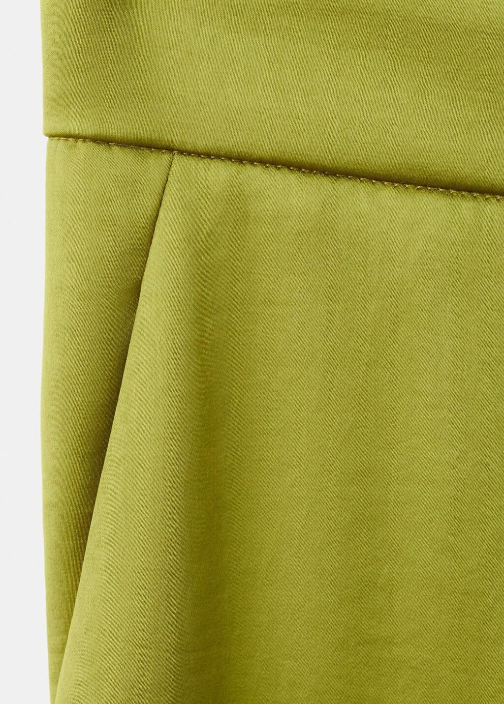Yellow Satin Straight-Fit Trousers, Yellow, large image number 5