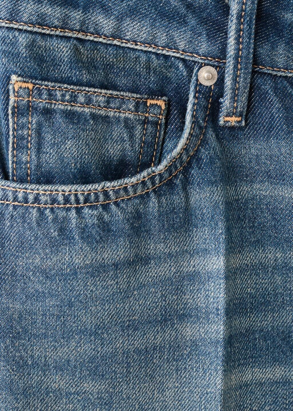 Blue Straight-Leg Jeans With Seam Stitching, Open Blue, large image number 5