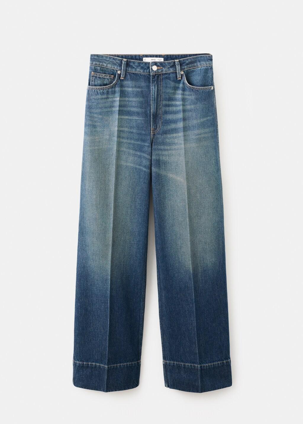 Blue Straight-Leg Jeans With Seam Stitching, Open Blue, large image number 6