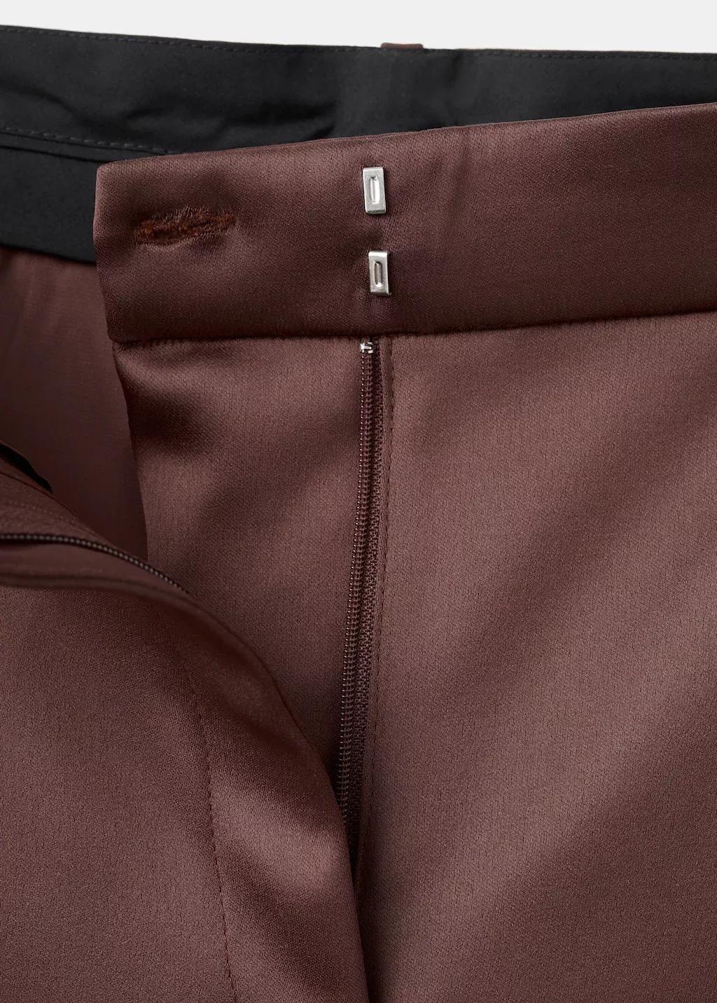 Brown Satin Suit Trousers, 0201_30, large image number 1