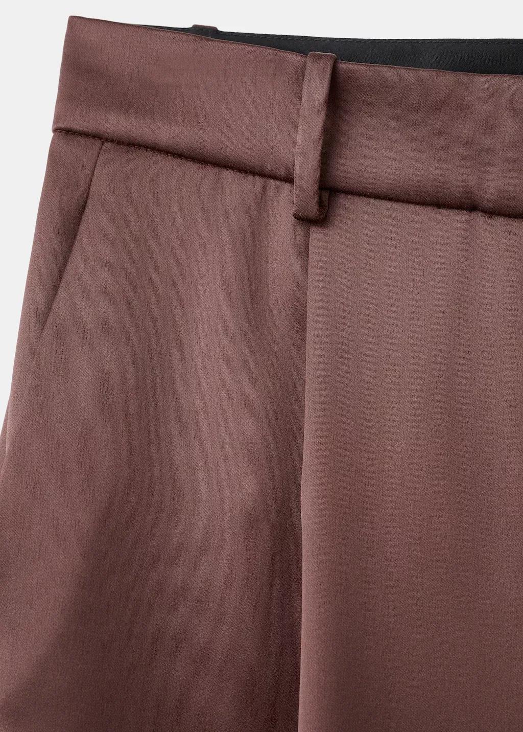 Brown Satin Suit Trousers, 0201_30, large image number 4