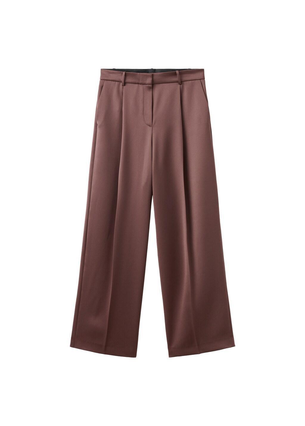 Brown Satin Suit Trousers, 0201_30, large image number 6