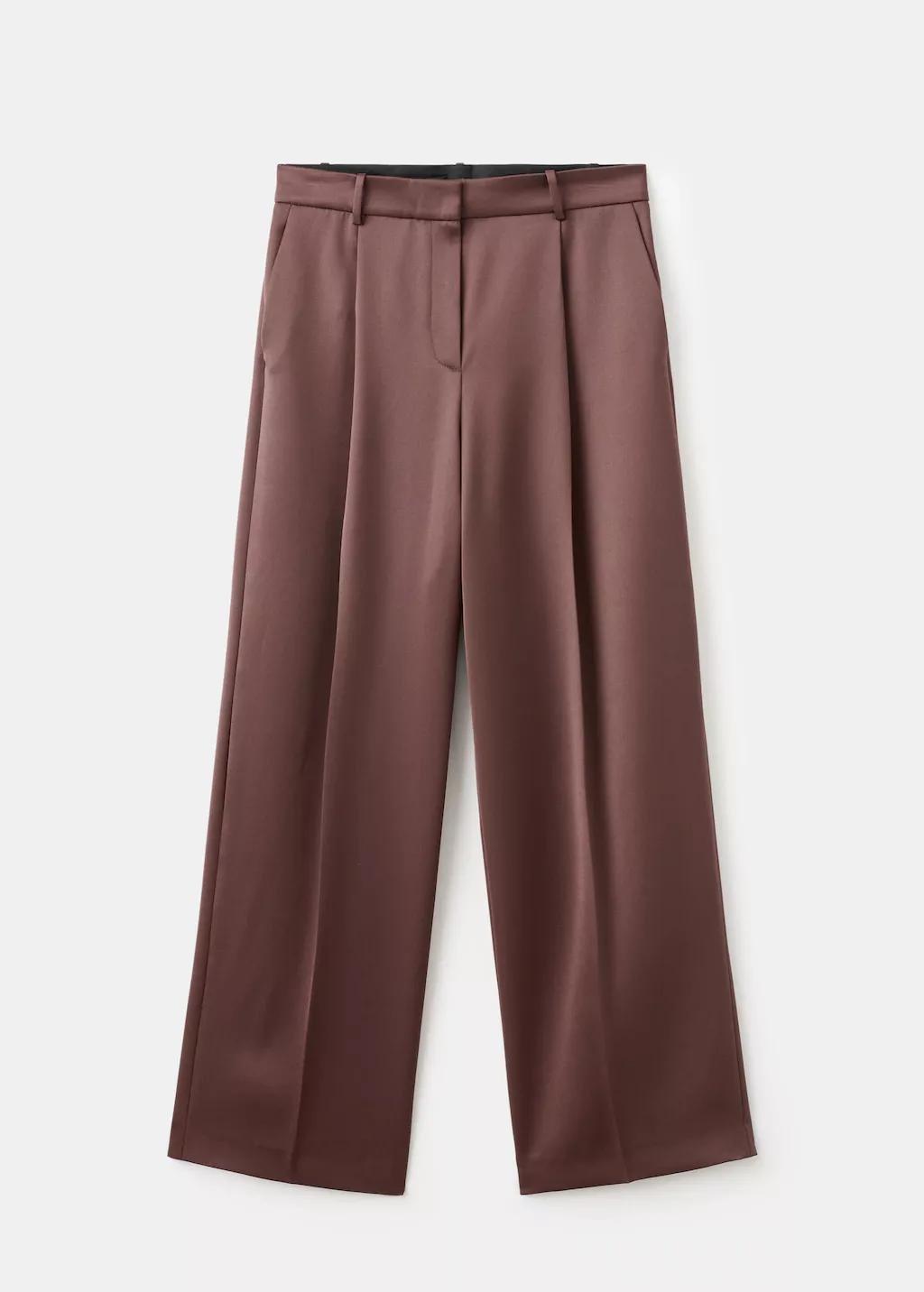 Brown Satin Suit Trousers, 0201_30, large image number 7