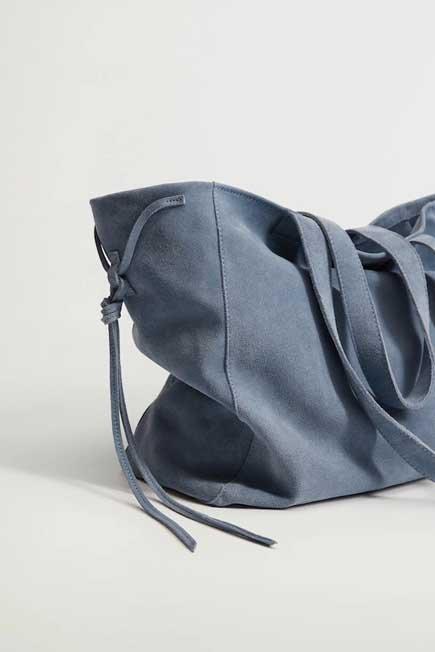 Lt-Pastel Blue Leather Shopper Bag, Women, , large image number 1