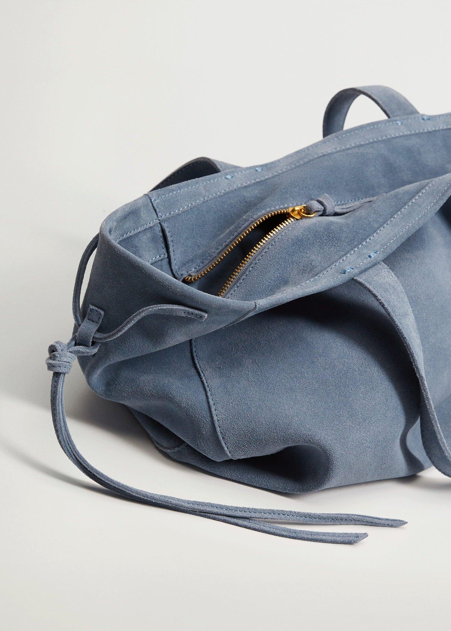 Lt-Pastel Blue Leather Shopper Bag, Women, , large image number 2