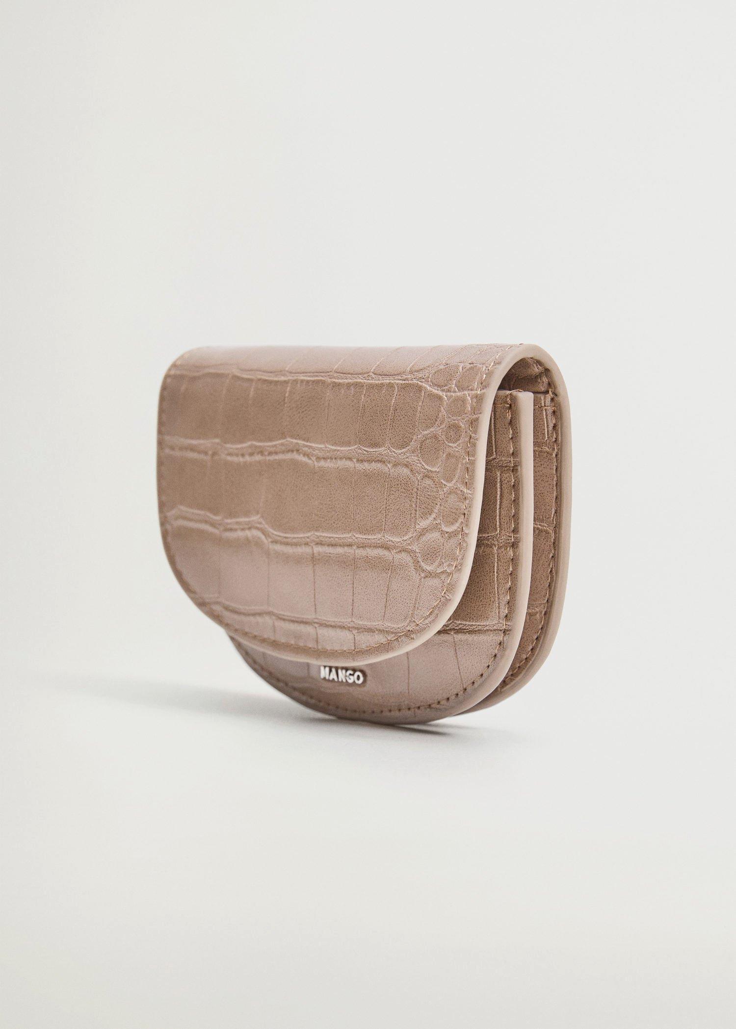 Medium Brown Croc-Effect Flap Purse, Women, , large image number 0