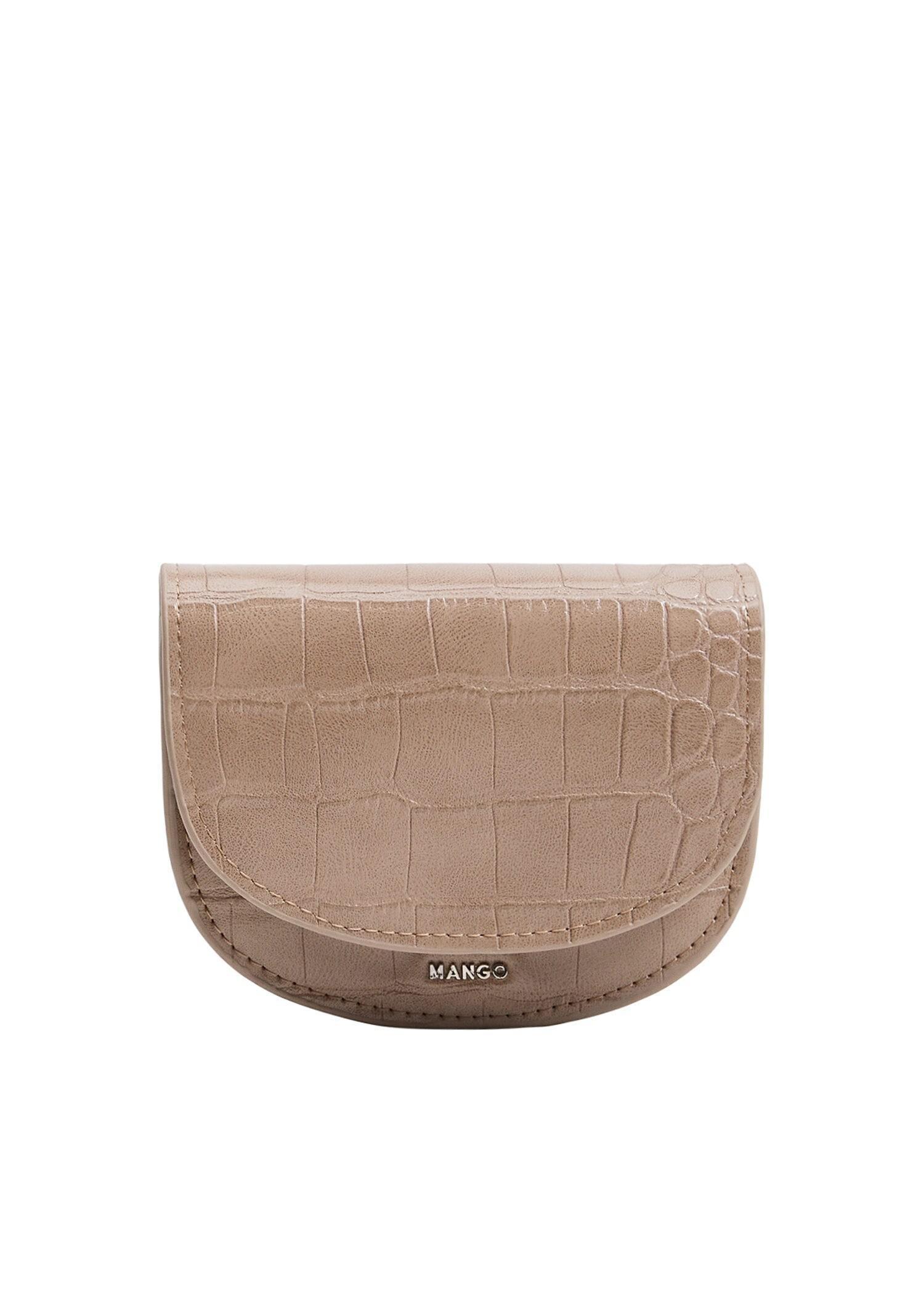 Medium Brown Croc-Effect Flap Purse, Women, , large image number 1