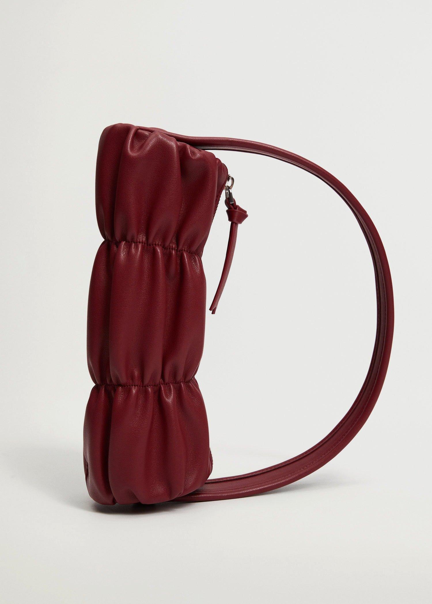 Dark Red Pleats Baguette Bag, Women, , large image number 2