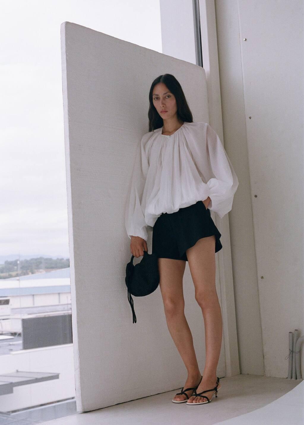 Black Mini Woven Crossbody Bag, Black, large image number 6