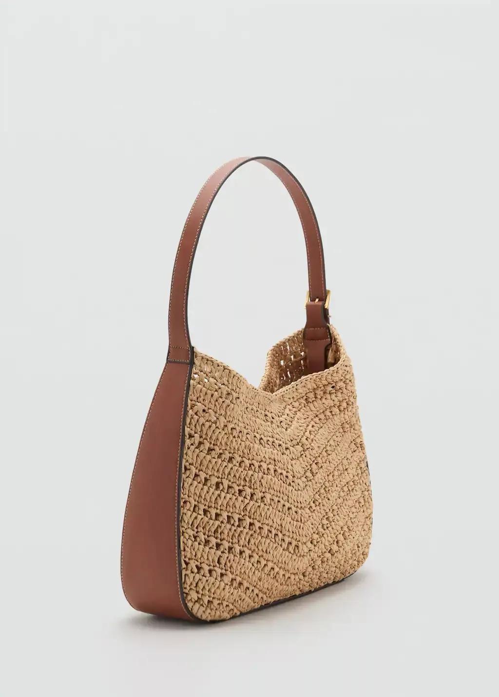 Brown Natural Fibre Shoulder Bag, Medium Brown, large image number 0