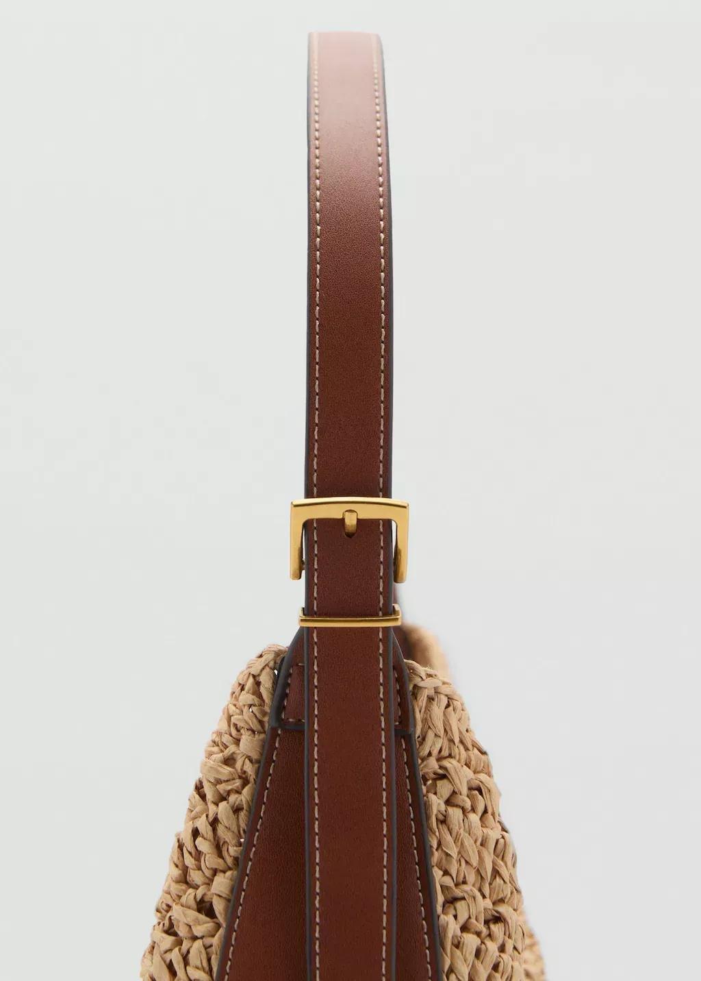 Brown Natural Fibre Shoulder Bag, Medium Brown, large image number 1