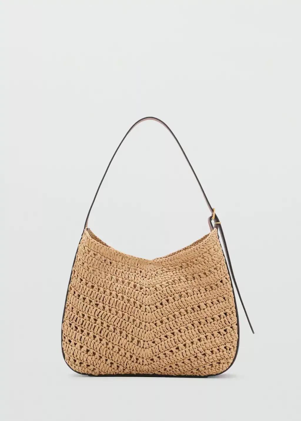 Brown Natural Fibre Shoulder Bag, Medium Brown, large image number 3