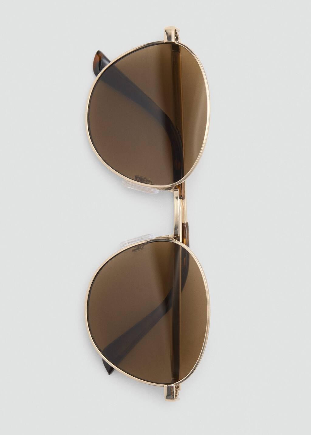 GOLD Round metal-frame sunglasses, Gold, large image number 3