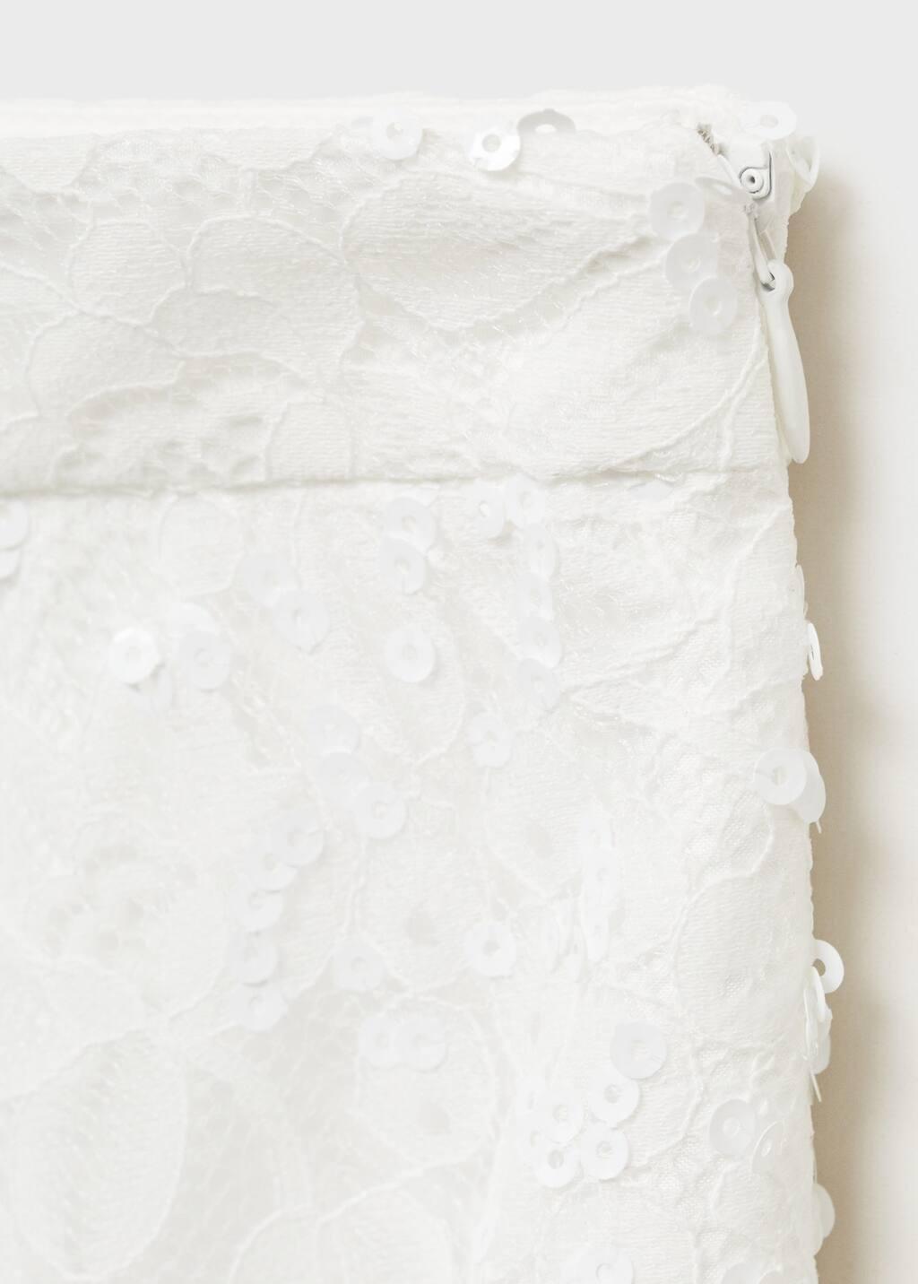 WHITE Long lace skirt, , large image number 3