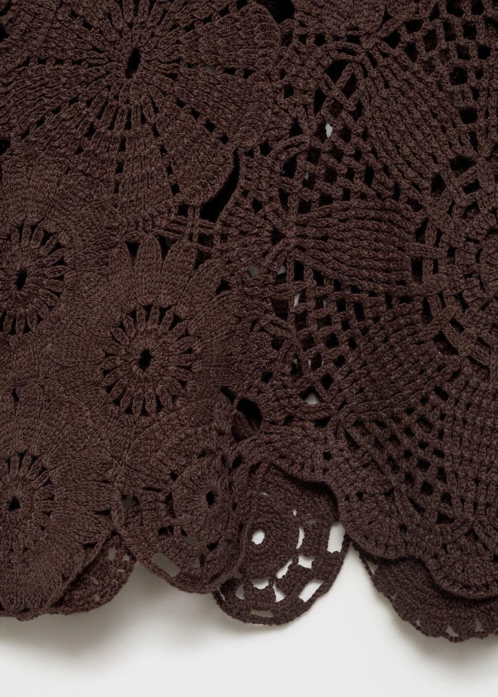 DARK BROWN Crochet sweater with flowers, , large image number 2