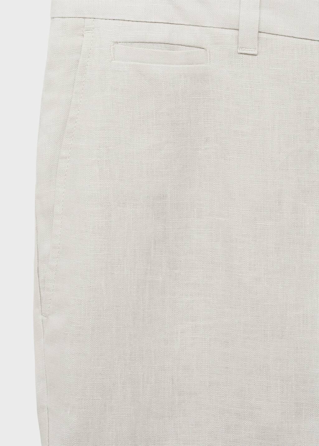 LT PASTEL BROWN Slim-fit 100% linen trousers, Light Pastel Brown, large image number 5