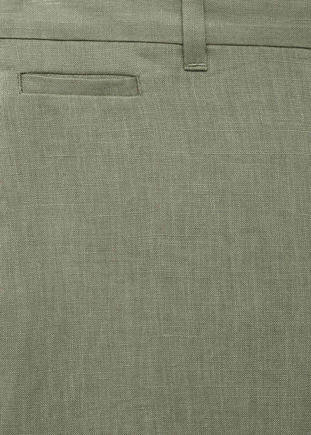 GREEN Slim-fit 100% linen trousers, , large image number 5