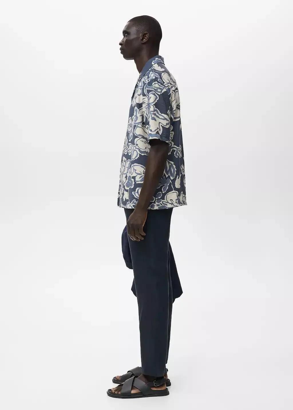 NAVY Slim-fit 100% linen trousers, , large image number 1