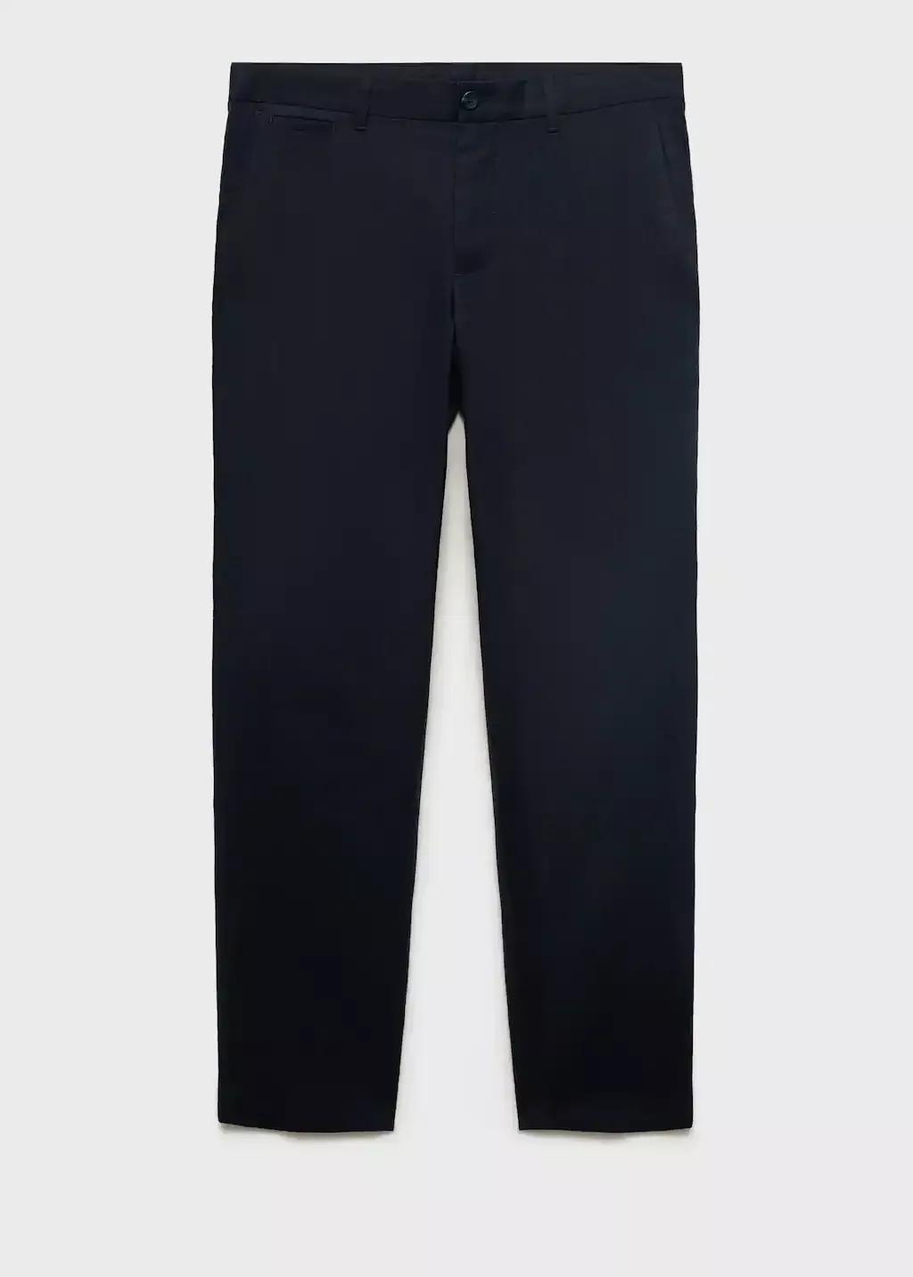 NAVY Slim-fit 100% linen trousers, , large image number 3