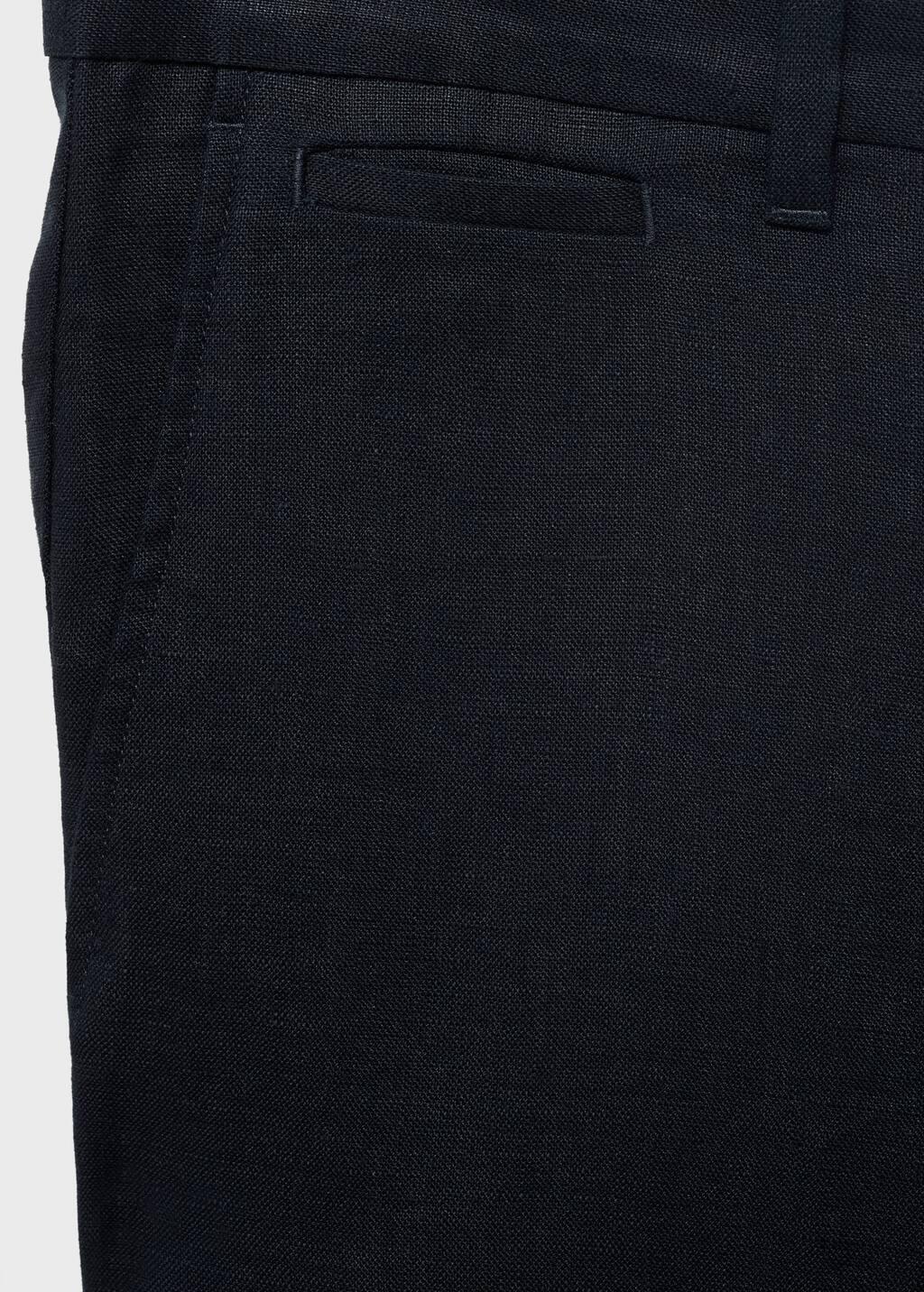 NAVY Slim-fit 100% linen trousers, , large image number 5
