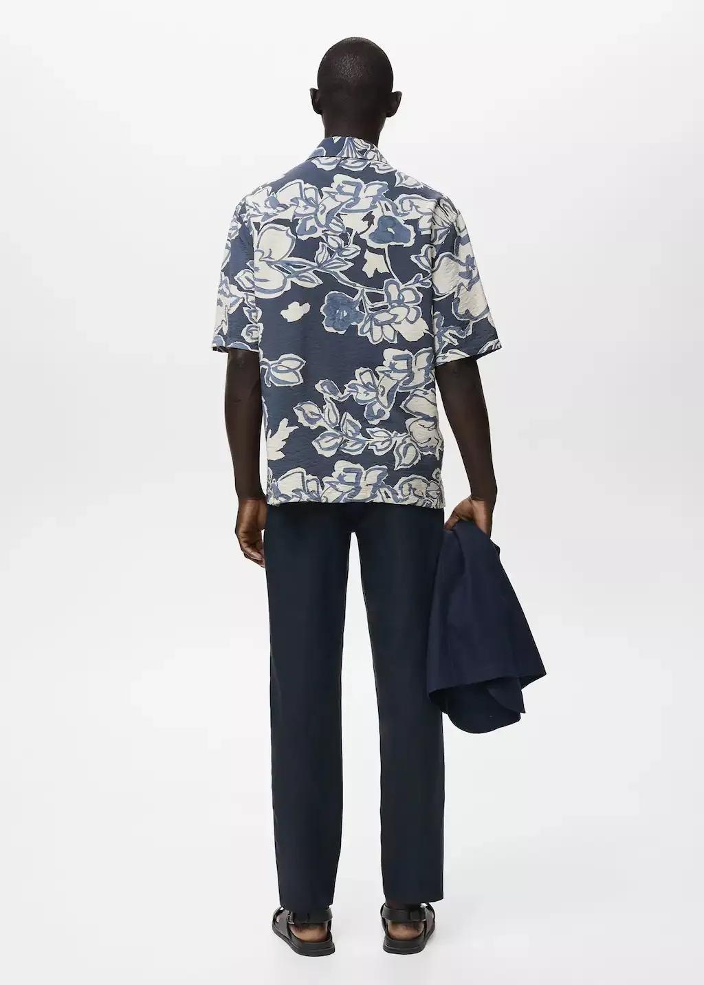 NAVY Slim-fit 100% linen trousers, , large image number 6