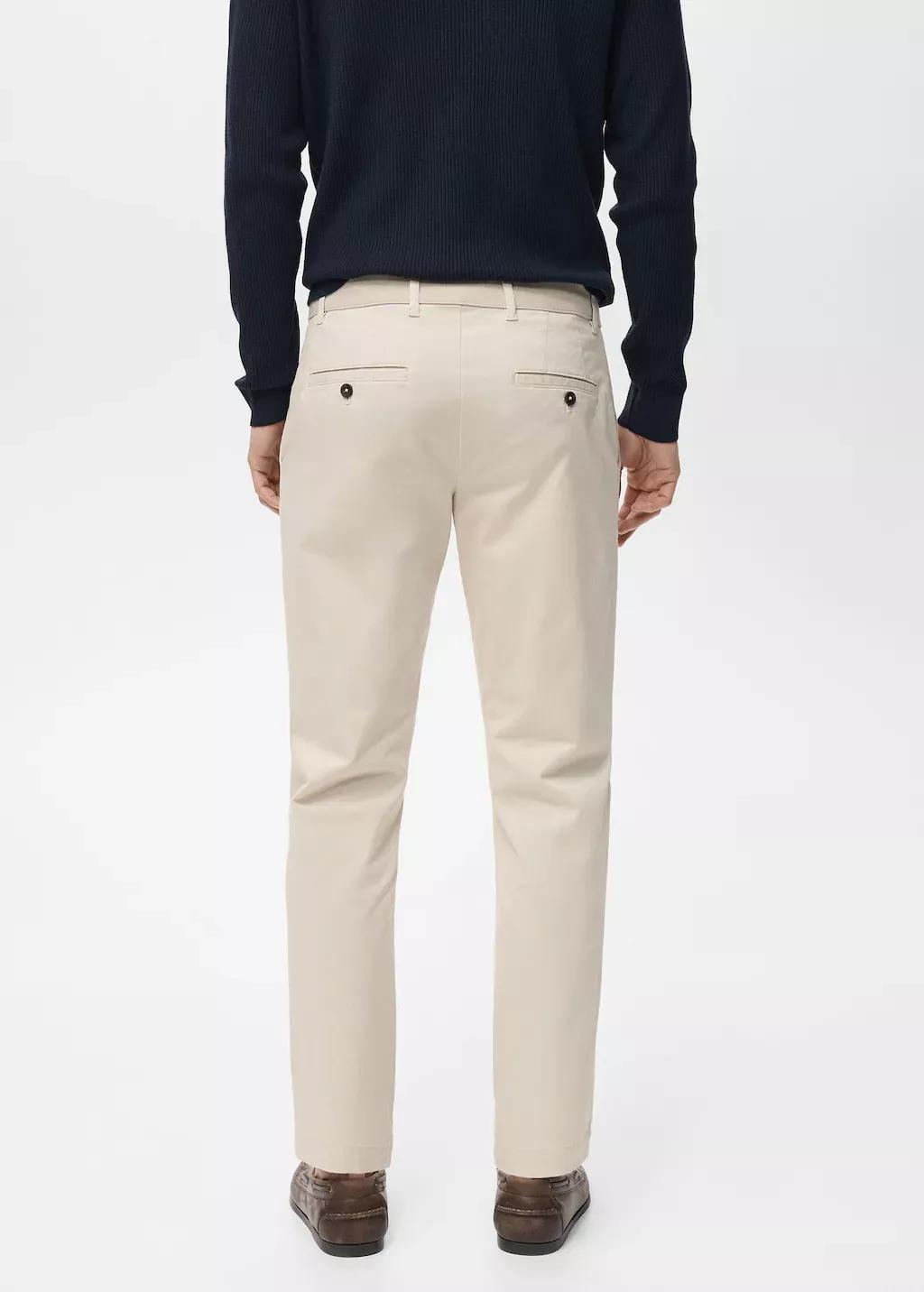 Beige Prato Cropped Tapered Chino Trousers, Light Beige, large image number 6
