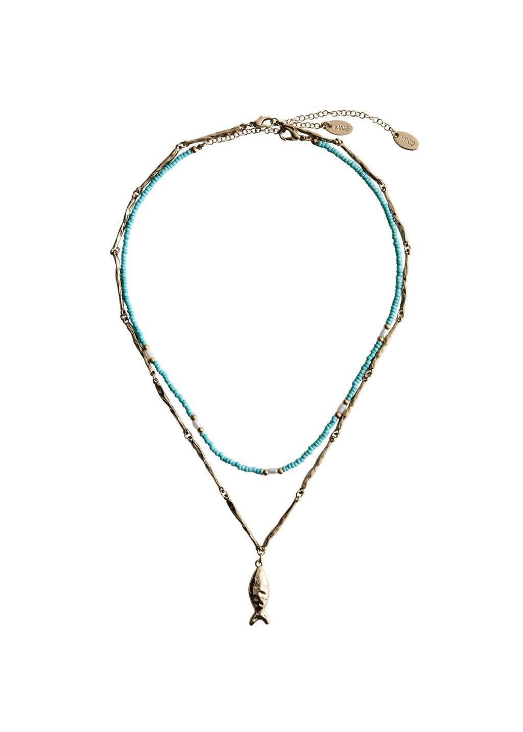 Gold Mixed Double Necklace, 0201_OR, large image number 1