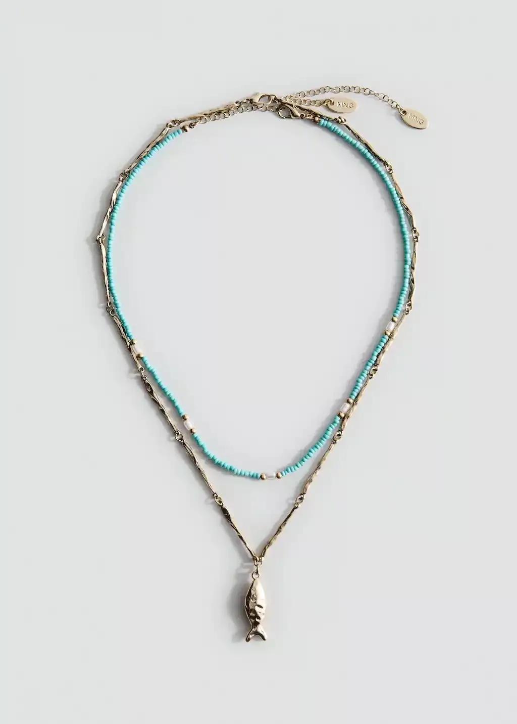 Gold Mixed Double Necklace, 0201_OR, large image number 3
