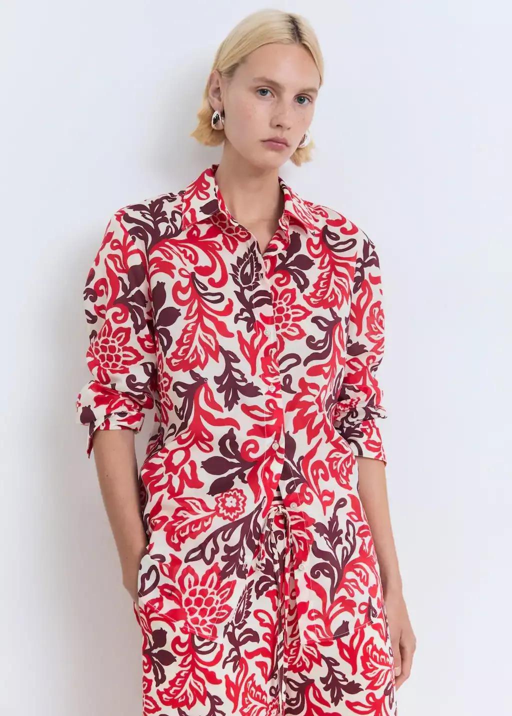 Multicolour Printed Cotton Shirt, , medium