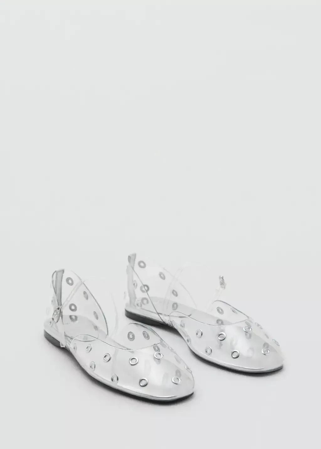 Silver Vinyl Shoes With Eyelets, , large image number 0