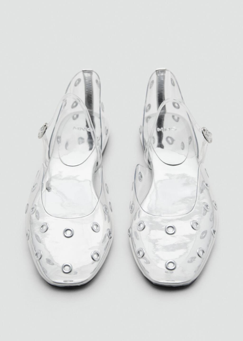 Silver Vinyl Shoes With Eyelets, , large image number 2