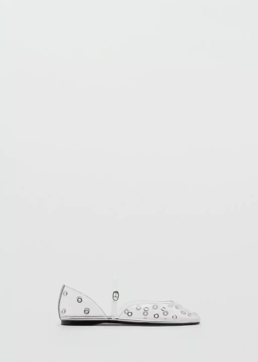 Silver Vinyl Shoes With Eyelets, , large image number 3