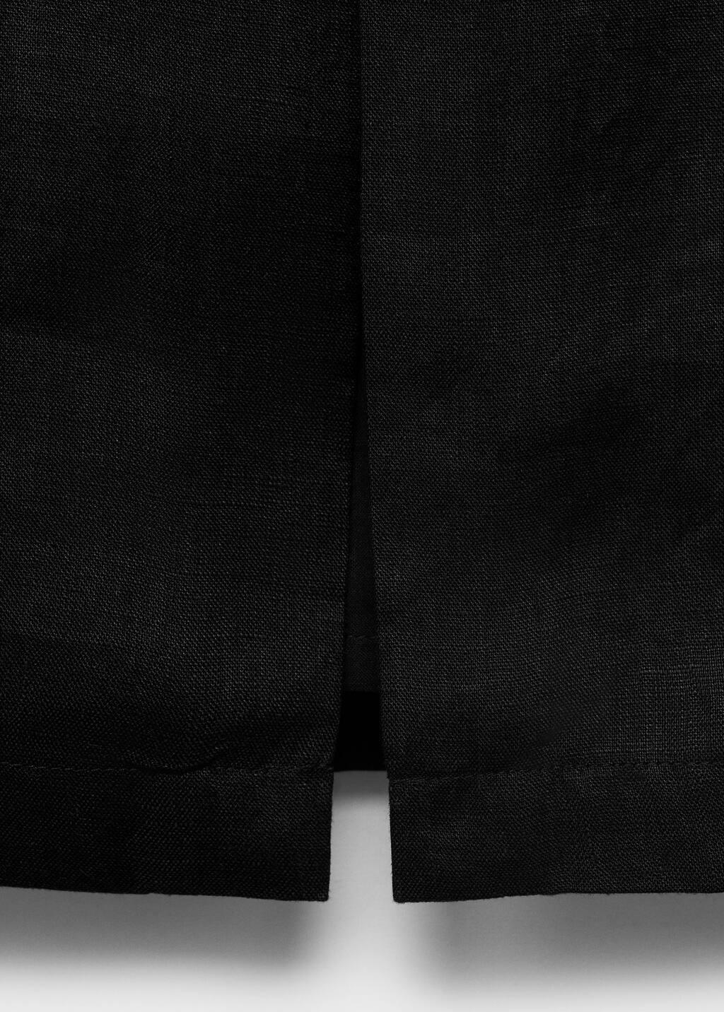 Black Linen Pencil Skirt, , large image number 4