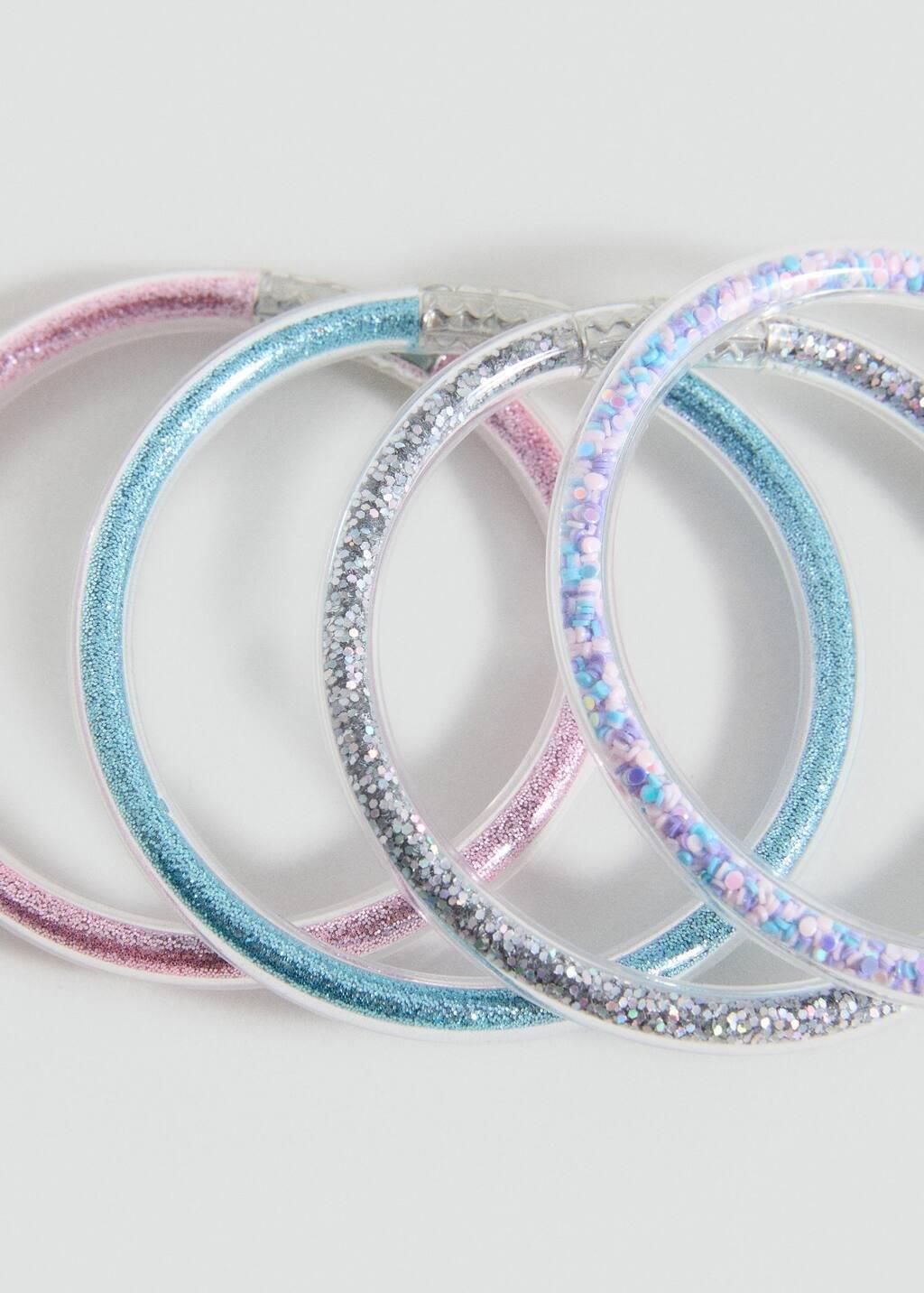 SILVER Pack of 4 bracelets, Kids Girl, Silver, large image number 1