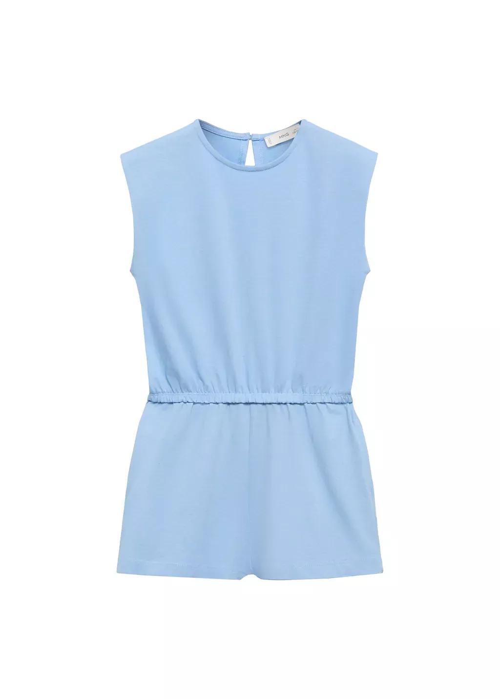 LT-PASTEL BLUE Short distressed jumpsuit, Kids Girl, , large image number 3