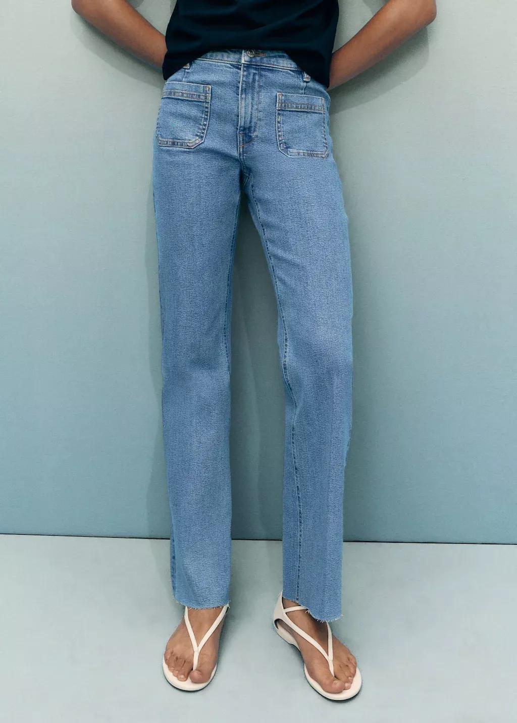 Blue Flared cropped jeans with pockets, 0201_TM, large image number 0