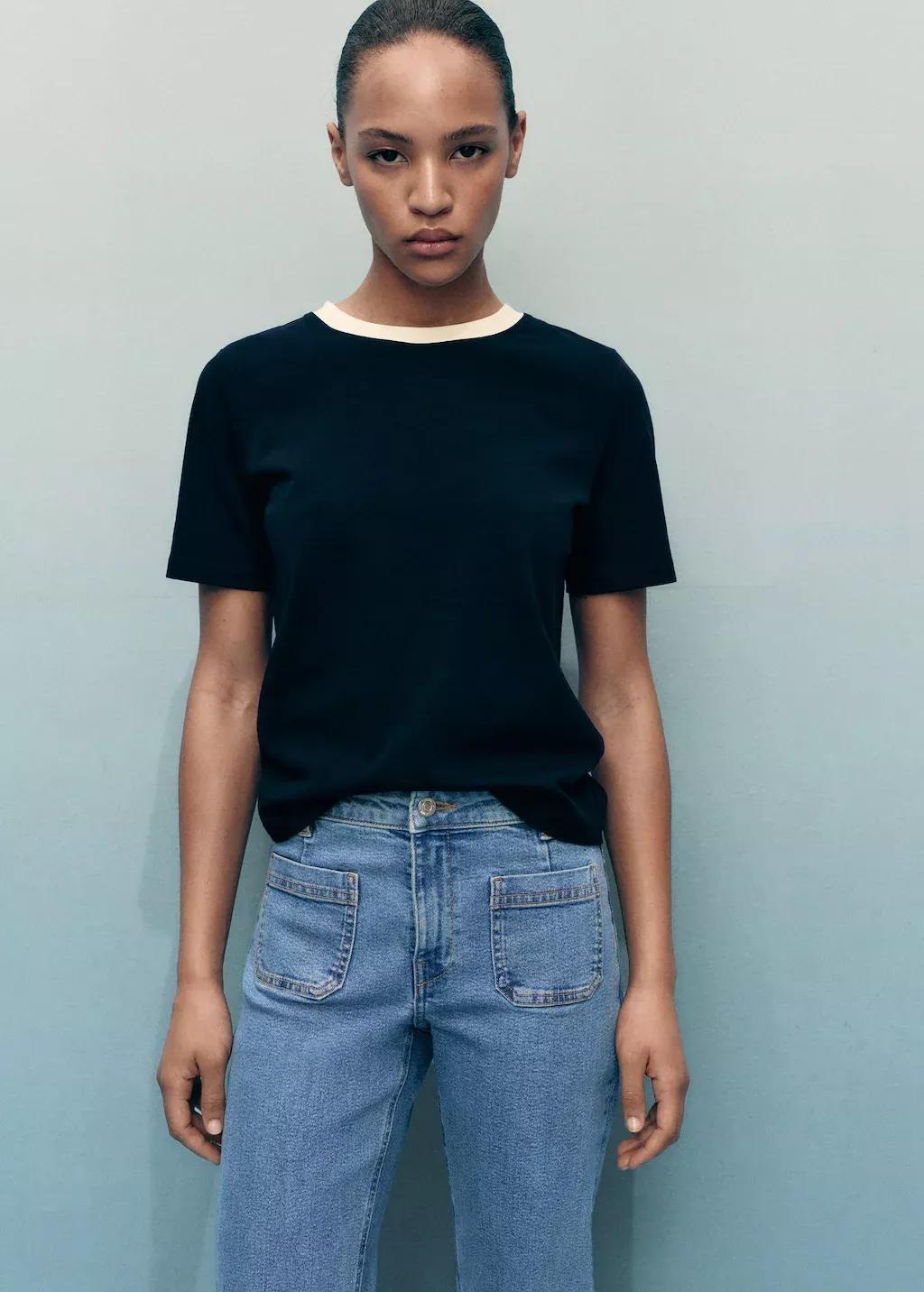 Blue Flared cropped jeans with pockets, 0201_TM, large image number 1