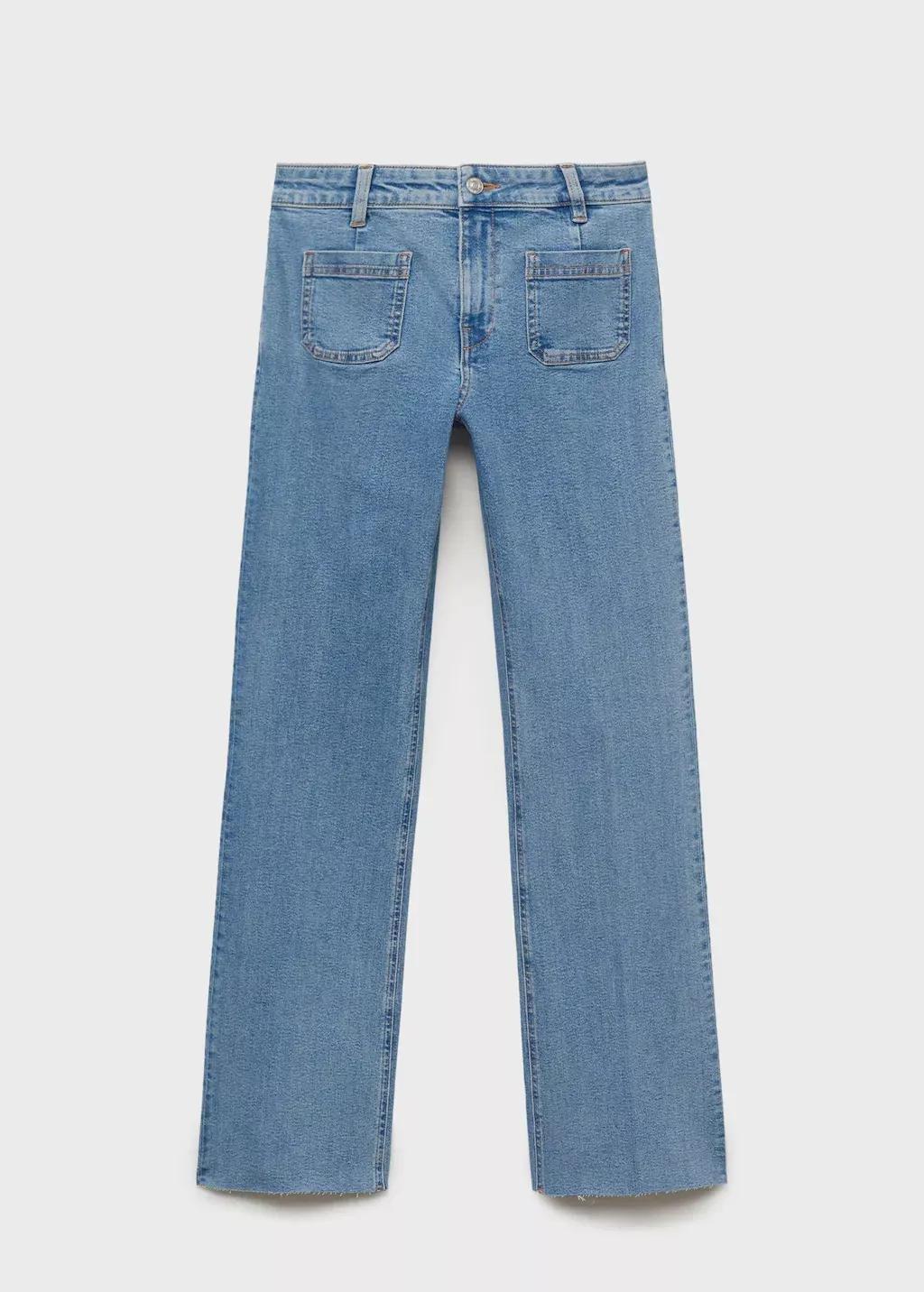Blue Flared cropped jeans with pockets, 0201_TM, large image number 3
