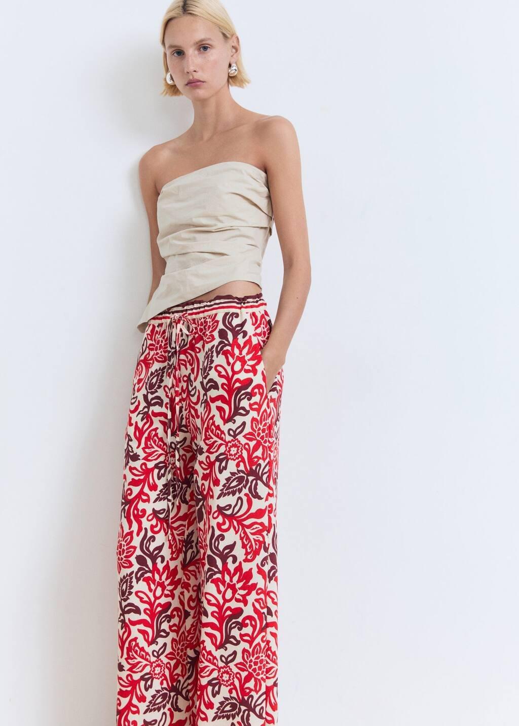 Multicolour Flowy Printed Trousers, , large image number 2