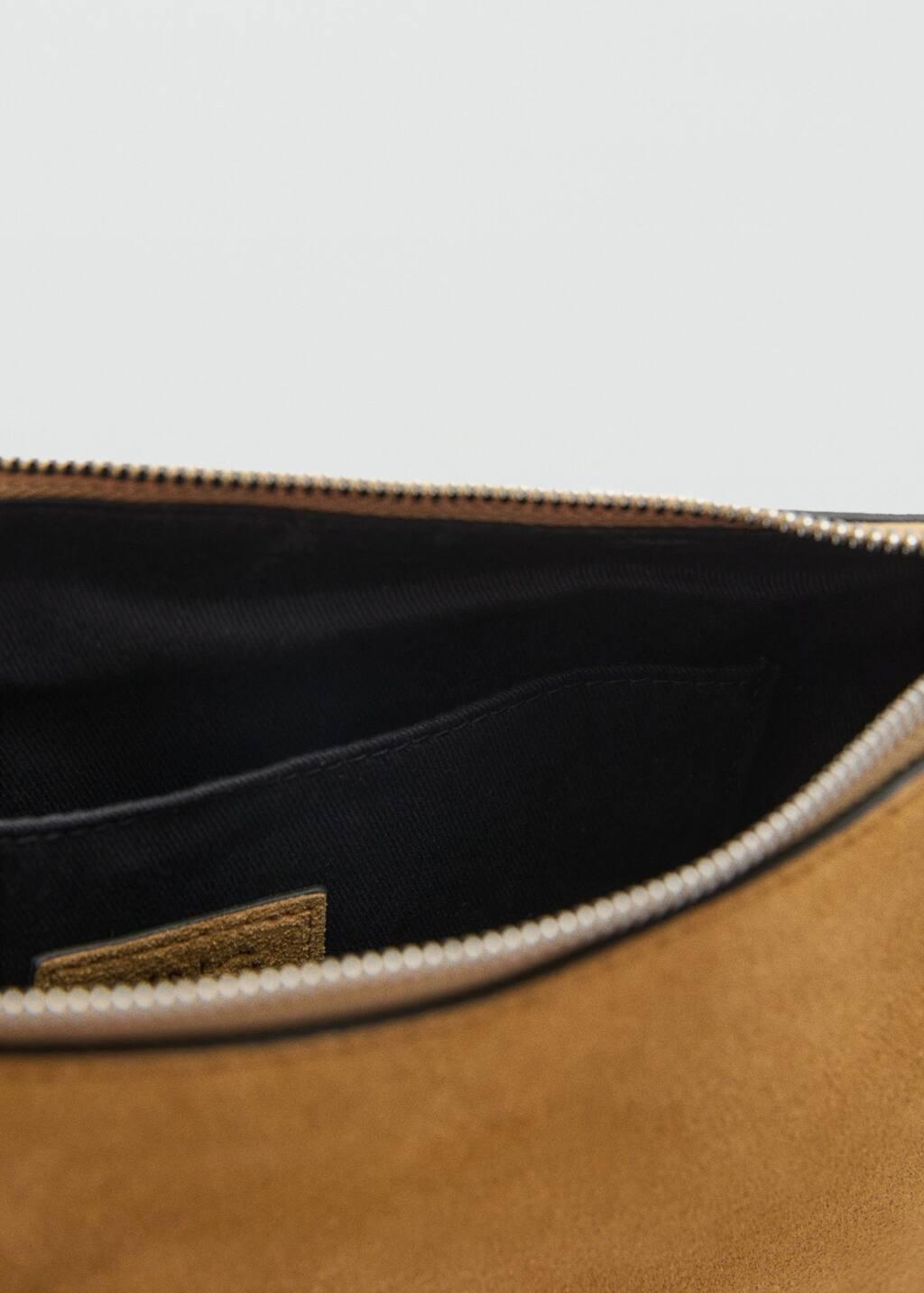 MEDIUM YELLOW Suede bag with fringes and stud details, Medium Yellow, large image number 4