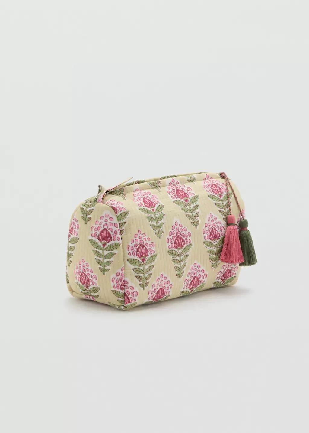BRIGHT GREEN Textured cotton cosmetic bag, Bright Green, large image number 0